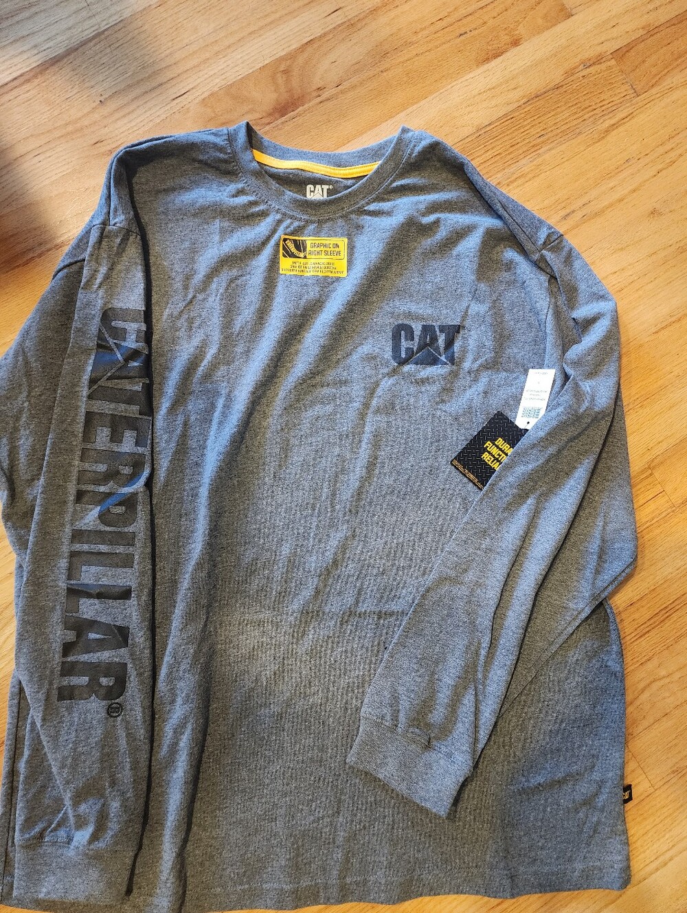 Mens Cat Caterpillar Xl New Nwt Gray Long Sleeve Shirt